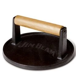 0158 Black Cast Iron Burger Press - 7'' Heavy Duty Burger Press With Solid Wood Handle -KitchenAid Shop 41azWlPYvkL