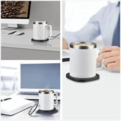 Coffee Mug And Warmer Set With Wireless Phone Charging,Heats To 131℉ Automatic Keep Warm,12oz,for Home/Office Desktop Milk,Beverages,Hot Chocolate -KitchenAid Shop 41b5g5PaqvL