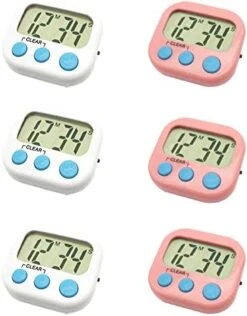 6 Pack Digital Timer For Teacher Small Timers For Kids Magnetic Back Big LCD Display Loud Alarm Minute Second Count Up Countdown With ON/Off Switch For Classroom, Homework, Exercise(3 Blue & 3 White) -KitchenAid Shop 41b6XicXLDL. AC