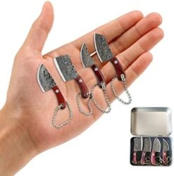 Damascus Pocket Knife Set Mini Chef Knife Set Tiny Knife Cleaver For Package Opener Box Cutter - Set Of 4 -KitchenAid Shop 41bJUFwuqBL. AC