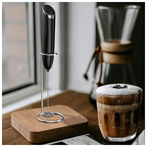 Milk Frother With Stand, Handheld Foam Maker For Lattes - Milk Foamer Frother Whisk Drink Mixer, Mini Blender And Electric Mixer Coffee Frother For Coffee, Frappe, Latte, Matcha, Cappuccino 4 Milk Frother With Stand, Handheld Foam Maker For Lattes - Milk Foamer Frother Whisk Drink Mixer, Mini Blender And Electric Mixer Coffee Frother For Coffee, Frappe, Latte, Matcha, Cappuccino - Image 2