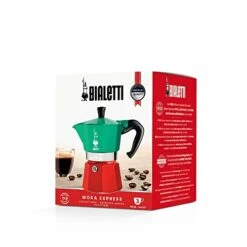 Bialetti - Moka Express Italia Collection: Iconic Stovetop Espresso Maker, Makes Real Italian Coffee, Moka Pot 3 Cups (4.3 Oz - 130 Ml), Aluminium, Colored In Red Green Silver -KitchenAid Shop 41bMMCZwARL