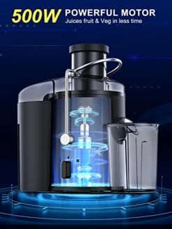 Juicer Machine, 500W Juicer With 3” Big Mouth For Whole Fruits And Veg, Centrifugal Juice Extractor With 3-Speed Setting, Easy To Clean, Stainless Steel, BPA Free -KitchenAid Shop 41bMdn9Qd2L
