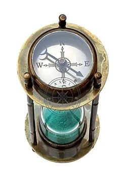 Marine Antique Brass Compass Hourglass Nautical Maritime Sand Timer & Desk Clock 11 Marine Antique Brass Compass Hourglass Nautical Maritime Sand Timer & Desk Clock -KitchenAid Shop 41bRKy0RgHL