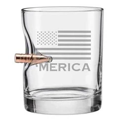 BenShot 'Merica 11oz Rocks Glass With Real .308 Bullet | Made In The USA
