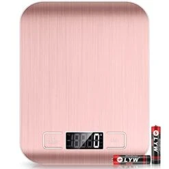 Food Scale Pink, 10kg/22lb Digital Kitchen Scale Weight Grams And Oz For Baking And Cooking, 1g/0.1oz Precise Graduation, Easy Clean Stainless Steel
