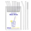 6-Pack Reusable Glass Straw-Transparent,Size 8''x10 MM,Including 3 Straight And 3 Bent With 2 Cleaning Brush- Perfect For Smoothies, Tea, Juice-Clear -KitchenAid Shop 41bctA6Ei3L