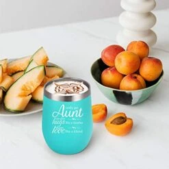 Auntie Christmas Birthday Gifts Wine Tumbler, Funny Birthday Mother's Day Gifts For Aunts From Nephew Niece, 12 Oz Auntie Sippy Cup Insulated Stainless Steel Wine Tumbler With Lid, Mint -KitchenAid Shop 41bfZGDrJdL