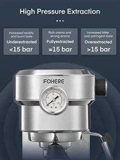 Espresso Machine, 15 Bar Espresso And Cappuccino Maker With Milk Frother Steam Wand, Professional Espresso Coffee Machine For Espresso, Cappuccino, Latte And Mocha, Brushed Stainless Steel -KitchenAid Shop 41bi20J6xcL