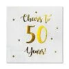 Cheers To 50 Years Cocktail Napkins | Happy 50th Birthday Decorations For Men And Women And Wedding Anniversary Party Decorations | 50-Pack 3-Ply Napkins | 5 X 5 Inch Folded (White) -KitchenAid Shop 41biHwi2riL