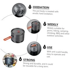 INOOMP 1pc Camping Single Pot Camping Skillet Pots Sets For Cooking Nonstick Fishing Backpack Cookware Hiking Cooking Pot Outdoor Cooking Pan Picnic Cookware Foldable Tableware Aluminum -KitchenAid Shop 41bjd2LSE1L