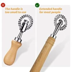 Ravioli Cutter Wheel,Pastry Wheel Cutter With Long Wooden Handle,Zinc Alloy Pasta Cutter Wheel For Kitchen -KitchenAid Shop 41bp1eW48oL