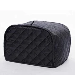 QifuwanjingfengToaster Cover, 2 Slice Quilted Toaster Cover, Universal Size Kitchen Appliance Cover For Standard Toasters And Microwave Ovens, Dustproof Black Cover, Ideal Gift For Women