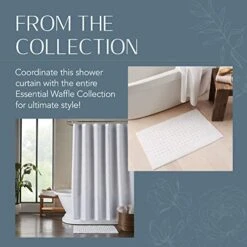 Tial Waffle Weave Fabric Shower Curtain, 72"x72", White -KitchenAid Shop 41btHzv5vtL
