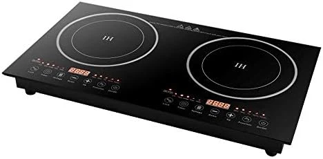 Digital Induction Cooktop,2400W 110V Double Burners Electric Stove, Countertop Burner With Legs, Induction Cooker Vitro Ceramic Glass Black Surface For Cast Iron Pan (1200W+1200W) 7 Digital Induction Cooktop,2400W 110V Double Burners Electric Stove, Countertop Burner With Legs, Induction Cooker Vitro Ceramic Glass Black Surface For Cast Iron Pan (1200W+1200W) - Image 5