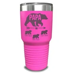 Papa Bear Tumbler - Personalized With Child's Name Engraved Tumblers - Laser Engraved, Add Up To 10 Child's Name - Gift For Dads -KitchenAid Shop 41bxaasTnZL