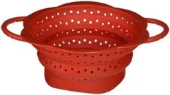 Uhn Rikon Silicone Collapsible Colander, Small, Mini, Red