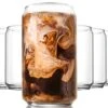 Iced Coffee Drinking Glasses Set Of 6-16 Oz Glass Cups, European Quality Coffee Mug, Gifts For Women, Cocktail Glasses, Can Glass For Beer, Dishwasher Safe Coffee Accessories, Glass Tumbler -KitchenAid Shop 41cBolx0hHL