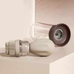 Glass Olive Oil Dispenser Bottle And Brush 2 In 1,Silicone Dropper Measuring Oil Dispenser Bottle For Kitchen Cooking, Baking, Barbecue(Brown,200ml) -KitchenAid Shop 41cF79oLIQL