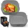 MART EATZ Air Fryer Silicone Pot Liner - {2 Pack} Square Air Fryer Basket Liners - 8 Inch Reusable, Use For Oven And Microwave -KitchenAid Shop 41cObIuGBiL