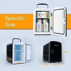 Mini Fridge Portable AC/DC Powered Thermoelectric System Cooler And Warmer 4 Liter/6 Can For Cars, Homes, Offices, And Dorms,Black (Renewed) 10 Mini Fridge Portable AC/DC Powered Thermoelectric System Cooler And Warmer 4 Liter/6 Can For Cars, Homes, Offices, And Dorms,Black (Renewed) -KitchenAid Shop 41cVfrGrx9L