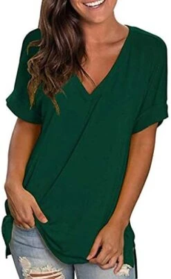 Meikosks Womens Summer Short Sleeve Shirt V Neck Tops Solid Color Basic Pullover Workout Blouses 21 Meikosks Womens Summer Short Sleeve Shirt V Neck Tops Solid Color Basic Pullover Workout Blouses -KitchenAid Shop 41cVuTicNhL. AC