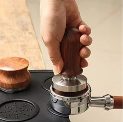 NHUNI Calibrated Espresso Tamper, Calibrated Coffee Tamper With Spring Loaded Wooden Handle Stainless Steel Flat Base (Color : E, Size : 53mm) -KitchenAid Shop 41cZbMPkjgL