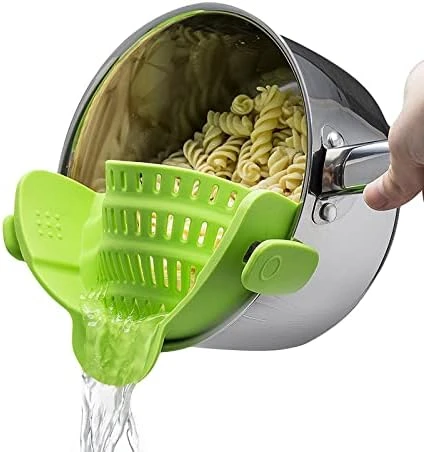 Clip On Strainer For Pots Pan Pasta Strainer, Silicone Food Strainer Hands-Free Pan Strainer, Clip-on Kitchen Food Strainer For Spaghetti, Pasta, Ground Beef Fits All Bowls And Pots - Black 10 Clip On Strainer For Pots Pan Pasta Strainer, Silicone Food Strainer Hands-Free Pan Strainer, Clip-on Kitchen Food Strainer For Spaghetti, Pasta, Ground Beef Fits All Bowls And Pots - Black - Image 8
