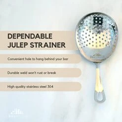Cocktail Strainer Set – 3 Piece Stainless Steel Bar Strainer Set (Hawthorne Strainer, Julep Strainer & Fine Mesh Strainer) - Durable Bar Tools – Ergonomic Bar, Home Strainers For Kitchen -KitchenAid Shop 41cfXF3CsBL