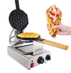 Bubble Waffle Maker | Egg Waffle Iron | Stainless Steel | 110V (Manual)