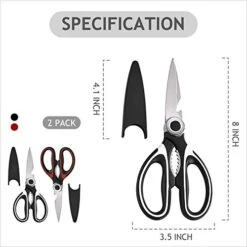 Kitchen Shears,RageCraft 2-Pack Kitchen Premium Heavy Duty Dishwasher Safe Scissors,Super-Sharp Scissors,Multipurpose Stainless Steel Scissors For Chicken,Poultry Meat,Fish,Vegetables,Herbs -KitchenAid Shop 41cjbuXSLFL