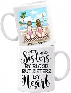 Customized Best Friend Mug For Women, Besties, Soul Sisters Together To Be Sisters By Heart Custom Mug Personalized With Names, Hairstyles, Texts For Friends Birthday Gift Mugs 11oz / 15oz -KitchenAid Shop 41ckPZQIpPL. AC