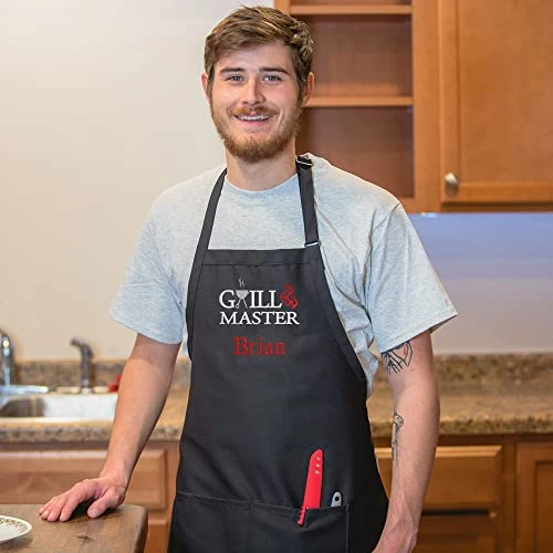 THE APRONPLACE Personalized Apron Embroidered Grillmaster Design Add A Name 6 THE APRONPLACE Personalized Apron Embroidered Grillmaster Design Add A Name - Image 4