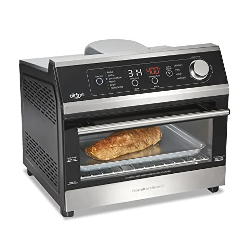 Hamilton Beach Air Fryer Countertop Toaster Oven, Includes Bake, Broil, And Toast, Fits 12” Pizza, 1800 Watts, 10 Cooking Modes + Digital Controls, Black & Stainless Steel 6 Hamilton Beach Air Fryer Countertop Toaster Oven, Includes Bake, Broil, And Toast, Fits 12” Pizza, 1800 Watts, 10 Cooking Modes + Digital Controls, Black & Stainless Steel - Image 4