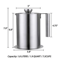 1.8 L/1.9 Quart Stainless Steel Grease Strainer And Container - Large Oil Storage Pot Grease Keeper With Dust-Proof Lid & Easy Grip Handle - For Bacon, Kitchen Cooking Or Frying Oil -KitchenAid Shop 41coLLY3lLL