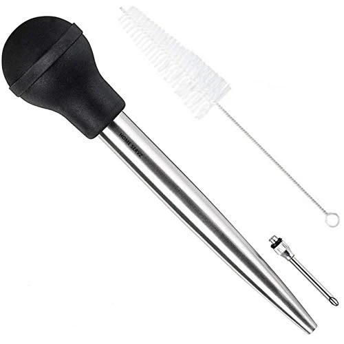 Home Servz 304 Stainless Steel Turkey Baster Syringe Injector Needle With Cleaning Brush- Black Rubber Bulb 3 Home Servz 304 Stainless Steel Turkey Baster Syringe Injector Needle With Cleaning Brush- Black Rubber Bulb