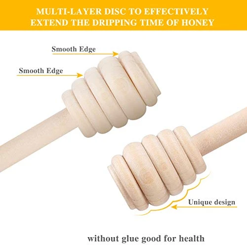 Honey Dippers 6 Inch, 20PCS Premium Wooden Honey Stirrer For Honey Jar Dispense Drizzle Honey And Wedding Party Gift 3 Honey Dippers 6 Inch, 20PCS Premium Wooden Honey Stirrer For Honey Jar Dispense Drizzle Honey And Wedding Party Gift