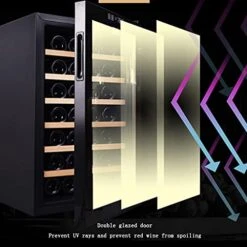 ATAAY Built-in 24 Bottle Wine Cabinet, Temperature-Controlled Independent Wine Cellar, Household Mini Electronic Wine Cabinet, Small Desktop Ice Bar -KitchenAid Shop 41dAMBN1VSS