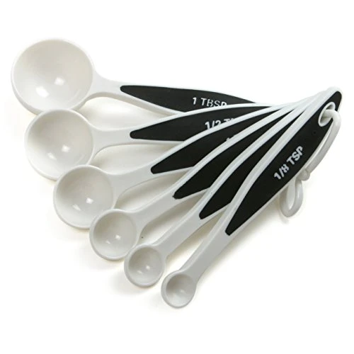 , White Grip-EZ 6-Piece Measuring Spoons Set, One Size 3 , White Grip-EZ 6-Piece Measuring Spoons Set, One Size