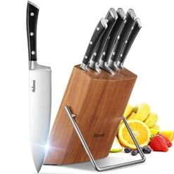 Kitchen Knife Set, 6-Piece Small Knife Set With Wooden Block, Super Sharp, High Carbon Stainless Steel Cutlery Knife Block Set