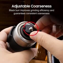 Portable Manual Coffee Grinder -Higher Hardness Conical Ceramic Burrs Stainless Steel Hand With Fine Powder Adjustment Settings Great Gift For Home Office Travel Or Outdoor -KitchenAid Shop 41dJWkj7bPL