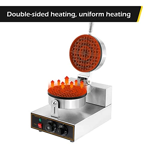 Waffle Maker Commercial Waffle Maker Machine 110V 1200W Non-stick Waffle Iron Maker Stainless Steel Round Waffle Maker Commercial For Restaurant 4 Waffle Maker Commercial Waffle Maker Machine 110V 1200W Non-stick Waffle Iron Maker Stainless Steel Round Waffle Maker Commercial For Restaurant - Image 2