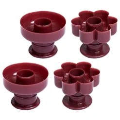 Donut Maker Cutter Non-stick Doughnut Molds 4pcs Fondant Cake Bread Dessert Bakery Moulds Biscuit Stamp Moulds Baking Tool For Home Kitchen Pineapple Shape Pan (Color : Brown, Size : 8.2x8.2cm