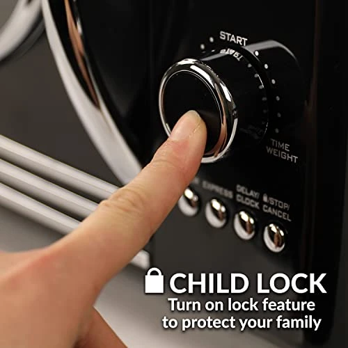 Retro Countertop Microwave Oven, 0.9 Cu. Ft. 800-Watts With LED Digital Display, Child Lock, Easy Clean Interior, Cu.Ft, Black & Frigidaire ETO102-BLACK, 2 Slice Toaster, 900w, Black 5 Retro Countertop Microwave Oven, 0.9 Cu. Ft. 800-Watts With LED Digital Display, Child Lock, Easy Clean Interior, Cu.Ft, Black & Frigidaire ETO102-BLACK, 2 Slice Toaster, 900w, Black - Image 3