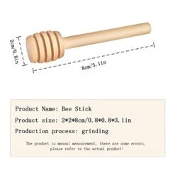 20 Pcs Honey Sticks Mini Honey Dipper, 3inch Wooden Honey Comb Honey Dispenser For Honey Jar Dispense Drizzle Honey, Wedding Party, Gender Reveal Party Supplies