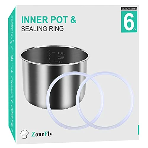 Original 6 Qt Power Cooker XL Replacement Inner Pot With 2 Pack Sealing Ring For Power Pressure Cooker PPC770 PPC771 PPC770-1 PRO PCXL-PRO6 PCTR-16 YBD60-100 WAL1 WAL2 3 Original 6 Qt Power Cooker XL Replacement Inner Pot With 2 Pack Sealing Ring For Power Pressure Cooker PPC770 PPC771 PPC770-1 PRO PCXL-PRO6 PCTR-16 YBD60-100 WAL1 WAL2