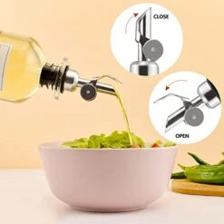 Olive Oil Dispenser Bottle For Kitchen, Glass Olive Oil And Vinegar Dispenser Set, Coffee Syrup Dispenser With Metal Pour Spout, 2 Pack 11.8 Oz Glass Oil Bottles (Silver) -KitchenAid Shop 41dc29qErbL