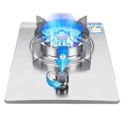 33CM Gas Stove 1 Head 7.2KW 9 Pots With Flameout Protection Home Kitchen Tempered Glass Camping Independent Stove (Size : NG)