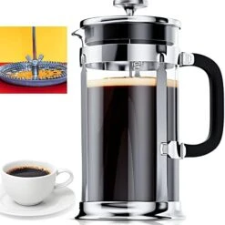 Press French Press Coffee Maker With 2 Extra Screens, 34oz, French Press Stainless Steel 304 Grade, Easy Disassemble Design Double Filter, Thick Heat Resistant Glass Pot (Copper) -KitchenAid Shop 41ddEnhTavL. AC