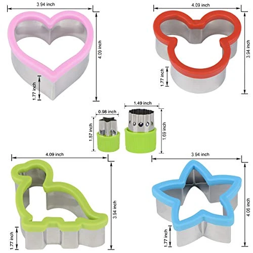 Sandwich Cutters Set For Kids, Mickey Mouse, Dinosaur, Star, Heart Shapes And Mini Vegetable Fruit Cookie Cutters Food Mold For Holiday And Party 6 Sandwich Cutters Set For Kids, Mickey Mouse, Dinosaur, Star, Heart Shapes And Mini Vegetable Fruit Cookie Cutters Food Mold For Holiday And Party - Image 4
